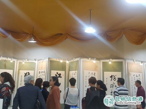 将军们的书画展吸引广大书法爱好者来参观