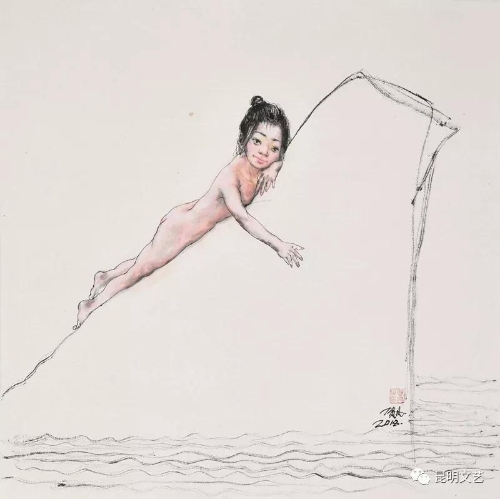 （春  68X68cm 纸本水墨  2018（2）-6）