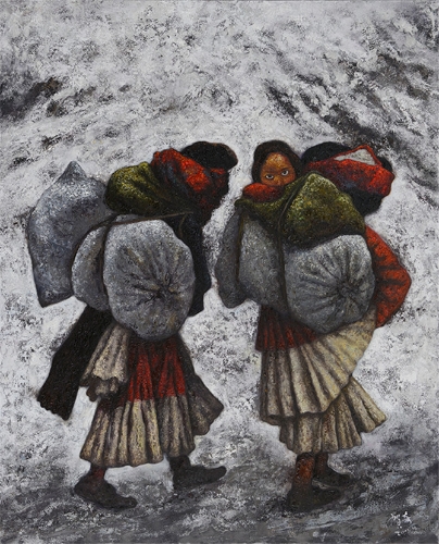 《雪泥》布面油画