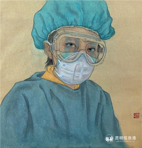 《坚守》。刘姝妤 中国画