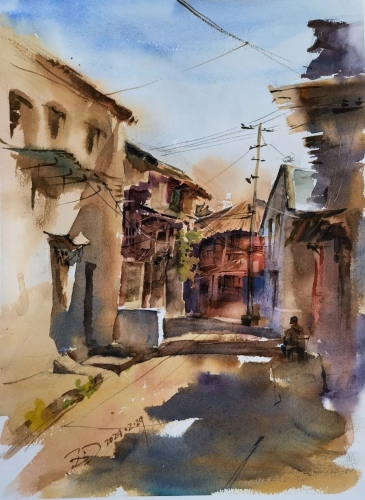 拐角的阳光 钟旭东 41x31cm （专家作品）